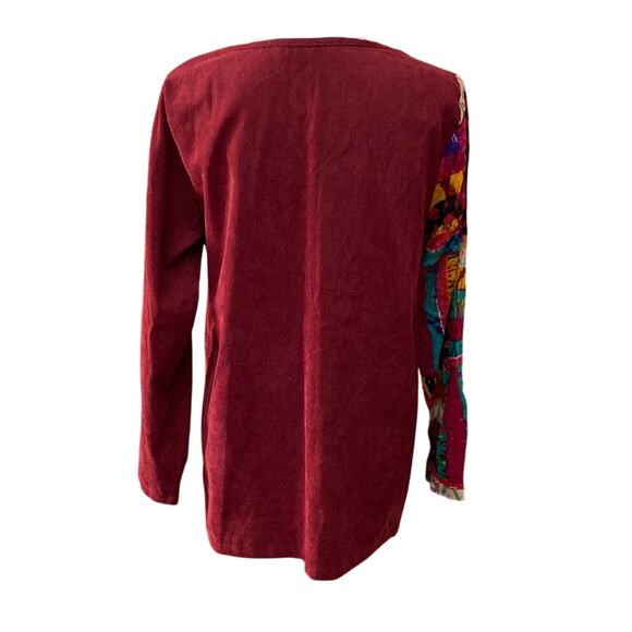 Abstract Multicolor Colorblock Top Blouse Top Long Sleeve Size Med Gracila Tunic - Picture 4 of 10